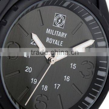 Military Royale Men's Hand Watch Black Rubber Strap Quartz Water Resistant Watch Polit Watch photo-5