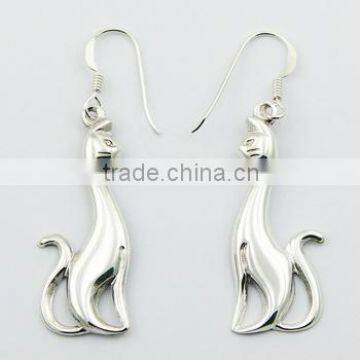 Siamese Cats Sterling Silver Dangle Earrings