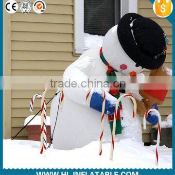 Pretty Christmas party decoration inflatable singing snowman with led