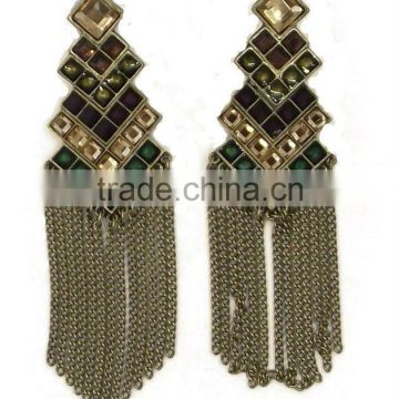 rhinestone tassel earring