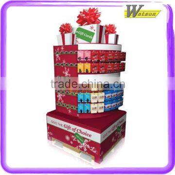 Christmas gift cards corrugated hook floor stand display rack