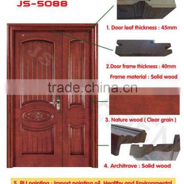 Finished Mother Son Double Swing Exterior Door for Sale Cheap photo-2