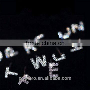 Luxury Styles 26 English Names Alphabet Letter Word Crystal Stud Earring Valentine's Gift photo-2