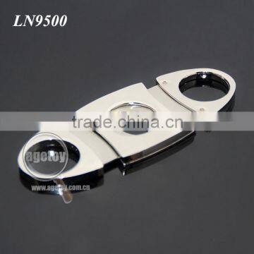Pocket Portable Oval Cigar Scissors High Quality Silver Stainless Steel Double Blade Knife Super Sharp Metal Cigar Cutter photo-2