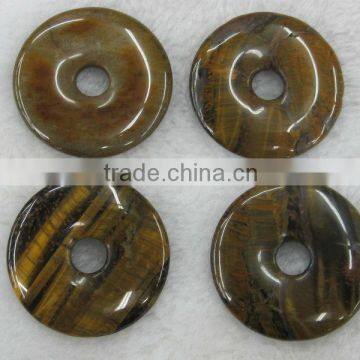 Wholesale yellow Tigereyes donut gemstone for decoration