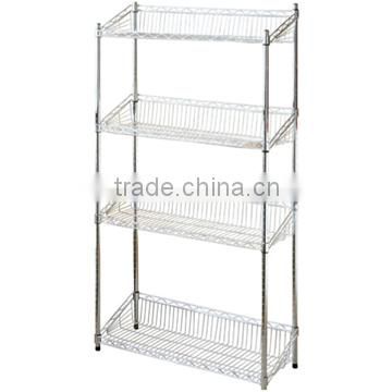 Factory directly selling metal wire display rack wire shelving plastic coated wire shelving