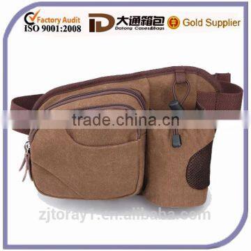 Wholesale sport canvas waist bag sport waist bag with bottle holder