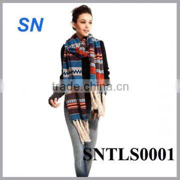 Latest fashion winter warm long tribal print scarf