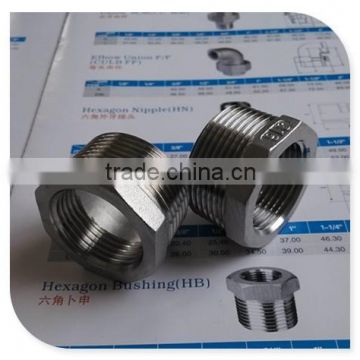 BSP S/steel hex bush m/f