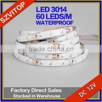 Warm White 3014 IP65 Waterproof 16.4ft (5m) Super Bright Flexible LED Strip Lights 300LEDs DC 12V 10LM/LED