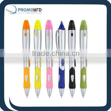 promotional multi color ballpoints pen with highlighter