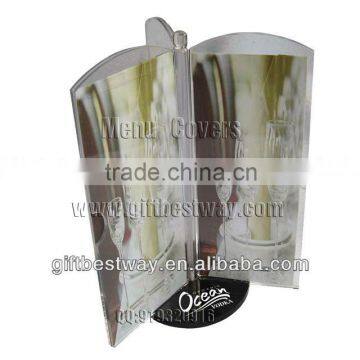 Acrylic menu holder ,acrylic menu stand , acrylic restaurant menu covers