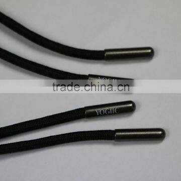 4mm polyester elastic cord lazer printed logo shoelace aglets charms