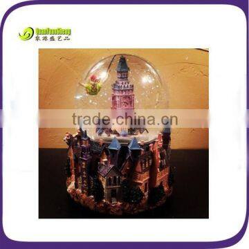 Polyresin castle peter pan snow crystal ball