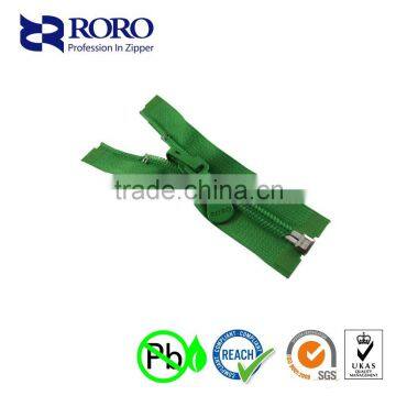 RORO14111203 #7 green nylon open-end zipper for bag