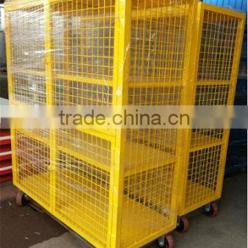 High mobility save manpower foldable simple operation steel storage roll containers