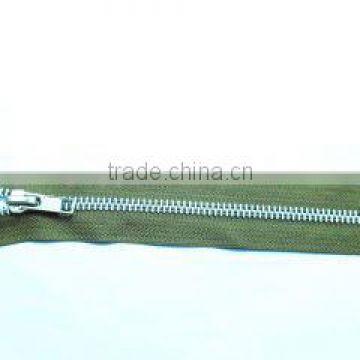 5# metal aluminum teeth zipper open end zipper with auto-lock zipper slider jacket zipper