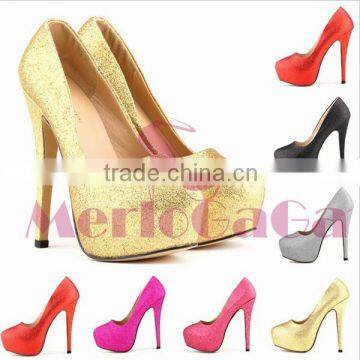 Factory price popular hot style handmade gold crystal shoes woman 2014