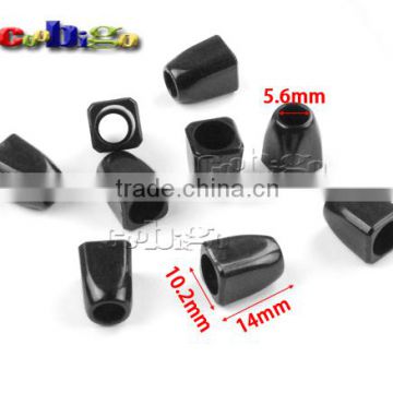 7/32"(5.6mm) Hole Plastic Black Cord Bell Ends Stopper For Sportwear Backpack Strap Garment Accessories #FLS159-B