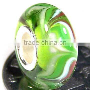 European jewelry 925 sterling silver round Loose lampwork bead