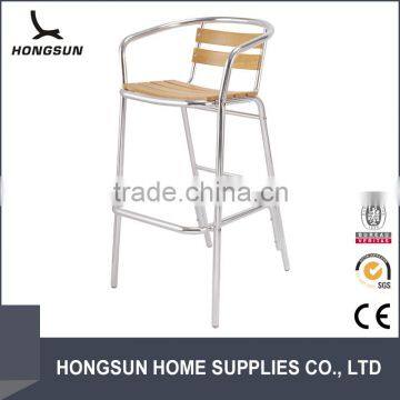 Hot sale Alu frame dark wood restaurant chairs