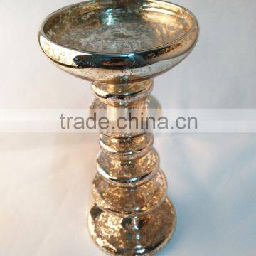 23cm high Hollow Ultralight Chroming Glass candle holder