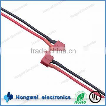 High quality electronic battery cable harness T plug female red wiring harness