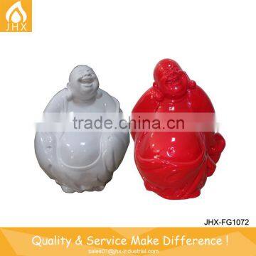 Laughing Happy Red Buddha Statue For Outdoor Decor