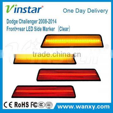 Vinstar New for Dodge Challenger 2008-2014 Front & Rear Bumper Side Marker Lights LED - Clear