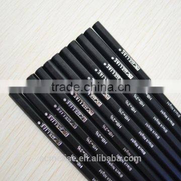 7" Standard Size Hexagonal Shape Sharpened Black Linden Wood 2.2mm Lead Black Knight HB Pencil photo-4