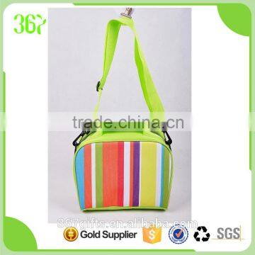 Customized Insulated handle Cooler Bag colorful rainbow lunch bag