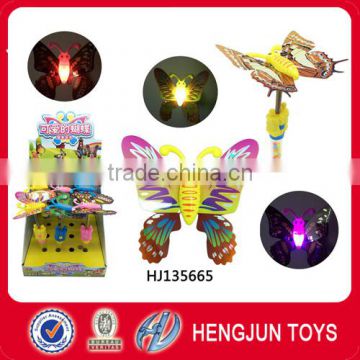 Candy with toys for kids flash music bar butterfly plasitc toy 12pcs