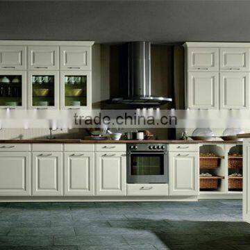 prefabricated cheapest MDF faced in PVC membrane kitchen cabinets