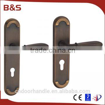 China Brass Door Handles 250-270mm Long Plate With 8545 Lock Body and Brass Cylinder Quality Choice photo-5