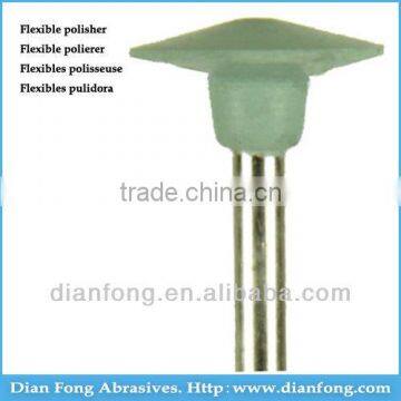 A207F 3/32" HP Shank Wheel Shaped Light Green Flex Rubber Polishers Used Dental Lab Equipment