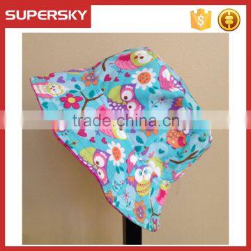 K-376 Fashionable Unisex Satin Lined Printed Pattern Cotton Bucket Hat Floral Printing Bucket Hat