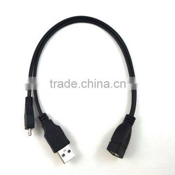 Popular Micro USB Host OTG Cable with USB power Male Female