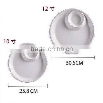 Ceramic Dinner White Round Divide Plate and Dish for Restaurant photo-3