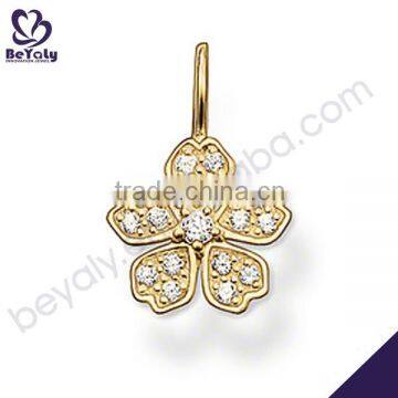 Hot sale jewelry gold plated 925 sterling silver leaf pendant