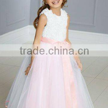 Hot Sale New Autumn Children Wedding Dress Baby Girls Dresses Kids Striped Bow Long-Sleeved Lace Princess photo-2