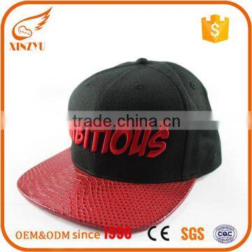 Promotion cheap metal plate corduroy snakeskin snapback hat wholesale