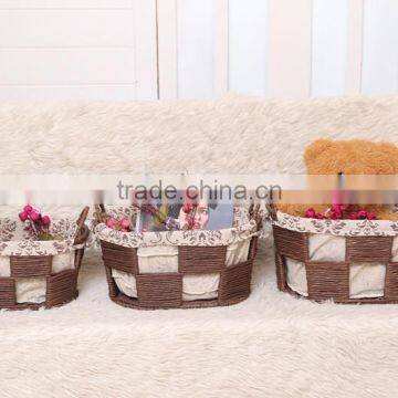 7 hand woven - pastoral style - straw - Storage Basket - Storage Basket - water basket - sundry basket - woven baskets