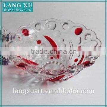 LX-W021 handmade pressed crystal glass nut bowl