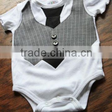 Hot selling " gentlemen" baby romper 100% cotton Summer toddler's Jumpsuits infants Rompers