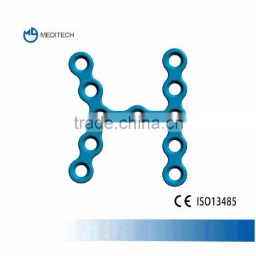 1.5mm AO standard Oblique H-shaped cranial plate titanium mini plate