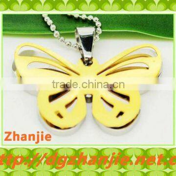 Wholesale manufacture latest new design 14k gold butterfly pendant