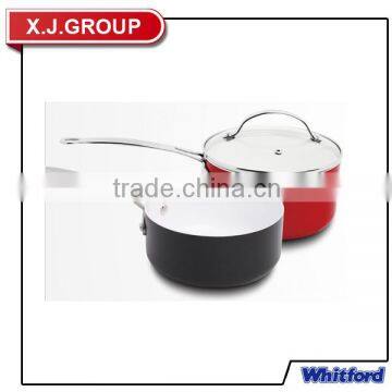 Ceramic coating saucepan with glass cover