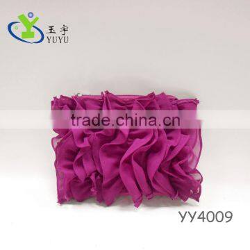 Chiffon Ruffle Evening Clutch handbag for wedding party