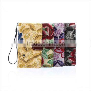 Floral Mobile Phone PU Leather Wallet Cases For Sony Xperia Z4