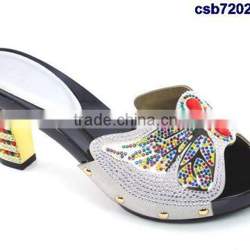 Csb7202 Butterfly Pattern Shining Material Women Shoes for Party Evening Italy Shoes Matching Purse Fashion Single Shoes Quality Choice photo-4